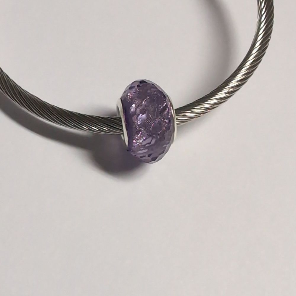 Purple Sparkly Charm for‎ Pandora Style Bracelet